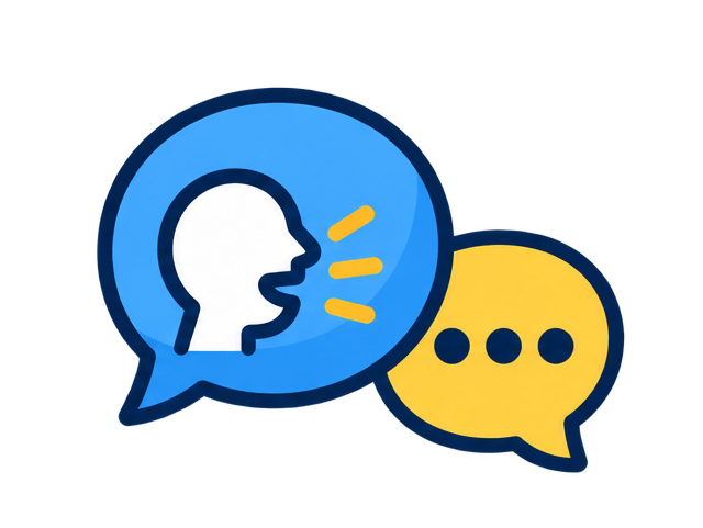 会話やコミュニケーション支援を表す吹き出しのイラスト